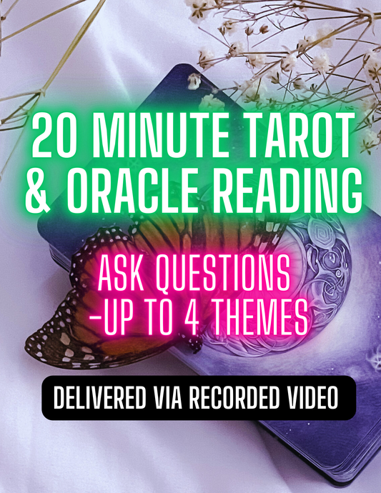 20 Minute Tarot Card Reading/ Ask Questions up to 4 Themes/ Delivered via Recorded Video Within 72 Hours