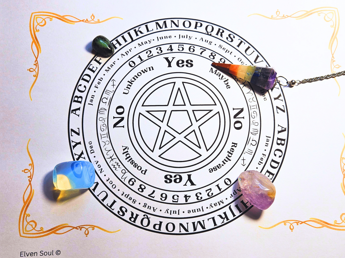 Printable Pendulum Boards/ Digital Downloads/ Divination Tools/ Pendulum Spirit Board/ Print at Home Pendulum Chart