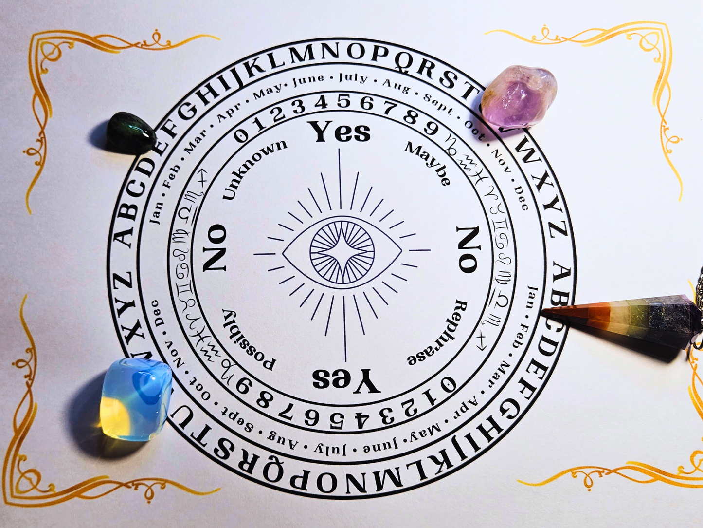 Printable Pendulum Boards/ Digital Downloads/ Divination Tools/ Pendulum Spirit Board/ Print at Home Pendulum Chart