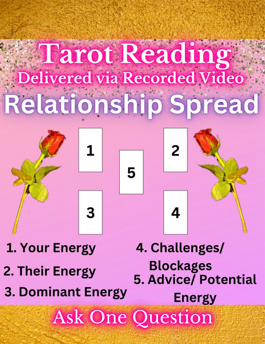 Relationship Tarot Card Reading/ Ask 1  Question or General Reading/ Delivered via Recorded Video Within 72 Hours/ Love or Romance Reading