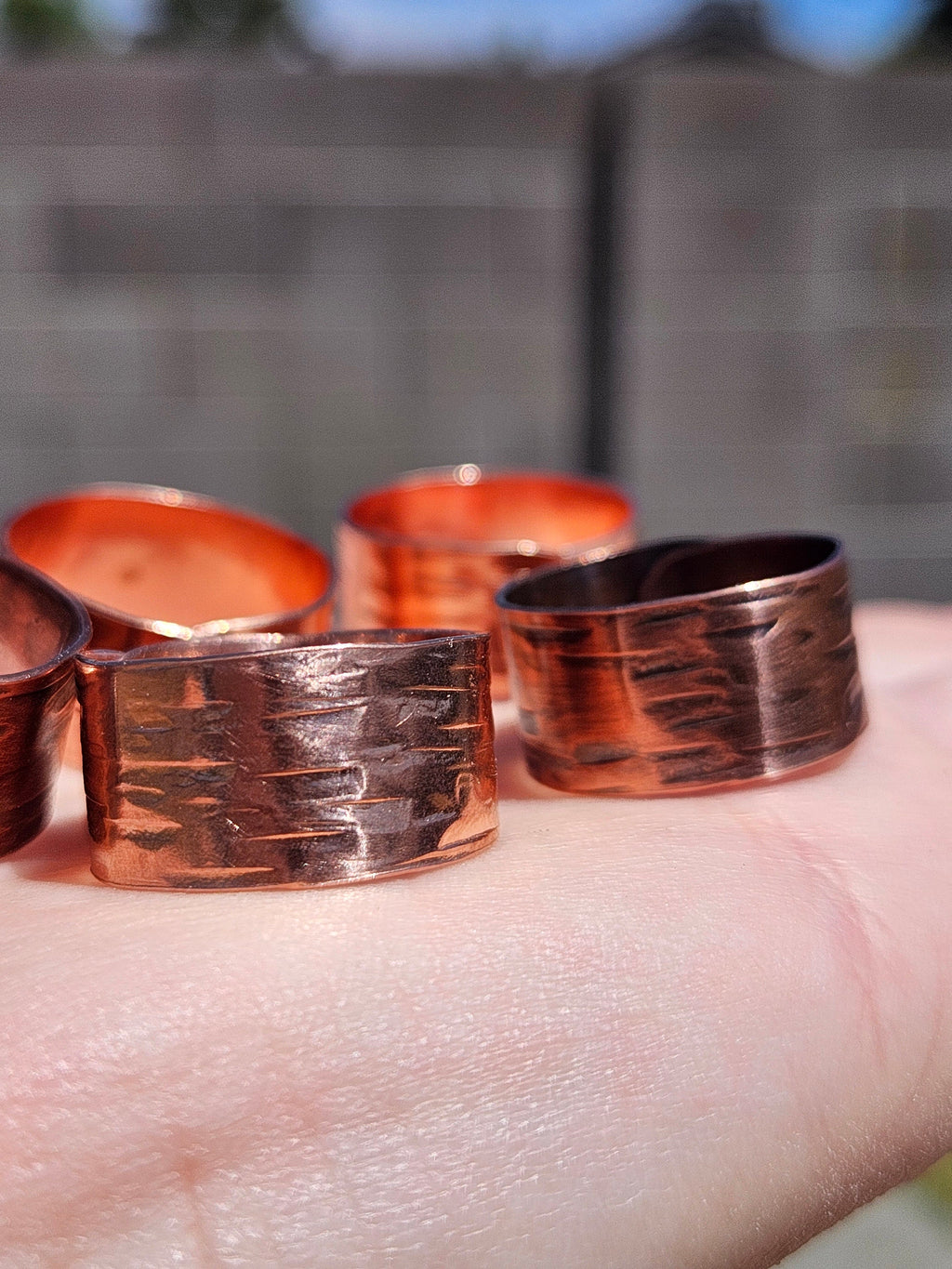 Copper Tree Bark Ring/ Adjustable Copper Ring/ Wide Ring Band/ Rustic Copper Jewelry / Elven Soul