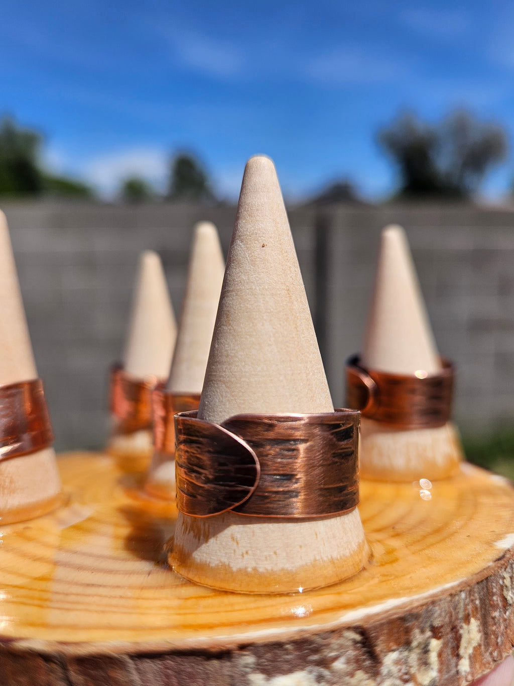 Copper Tree Bark Ring/ Adjustable Copper Ring/ Wide Ring Band/ Rustic Copper Jewelry / Elven Soul