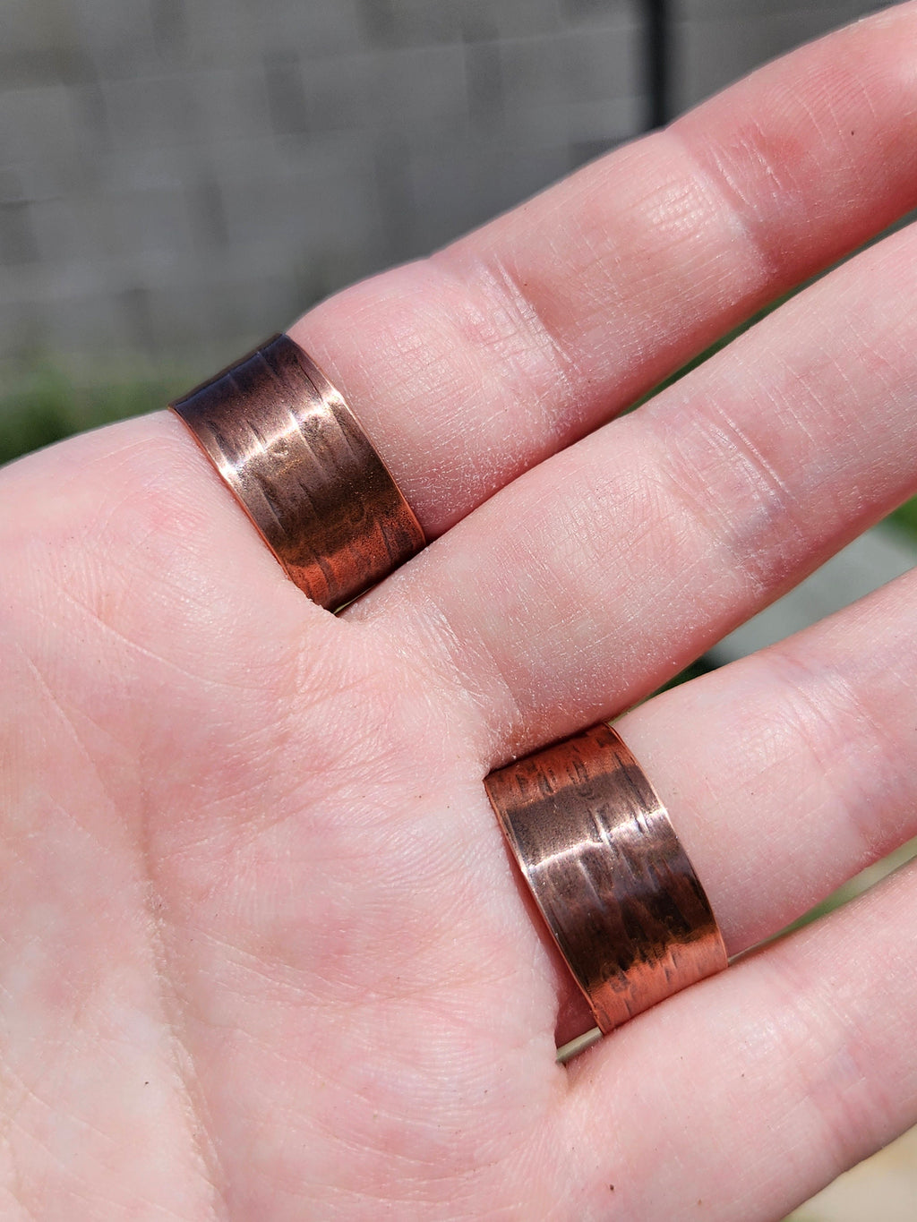 Red Agate Copper Tree Bark Ring/ Adjustable Copper Ring/ Wide Ring Band/ Rustic Copper Jewelry / Elven Soul