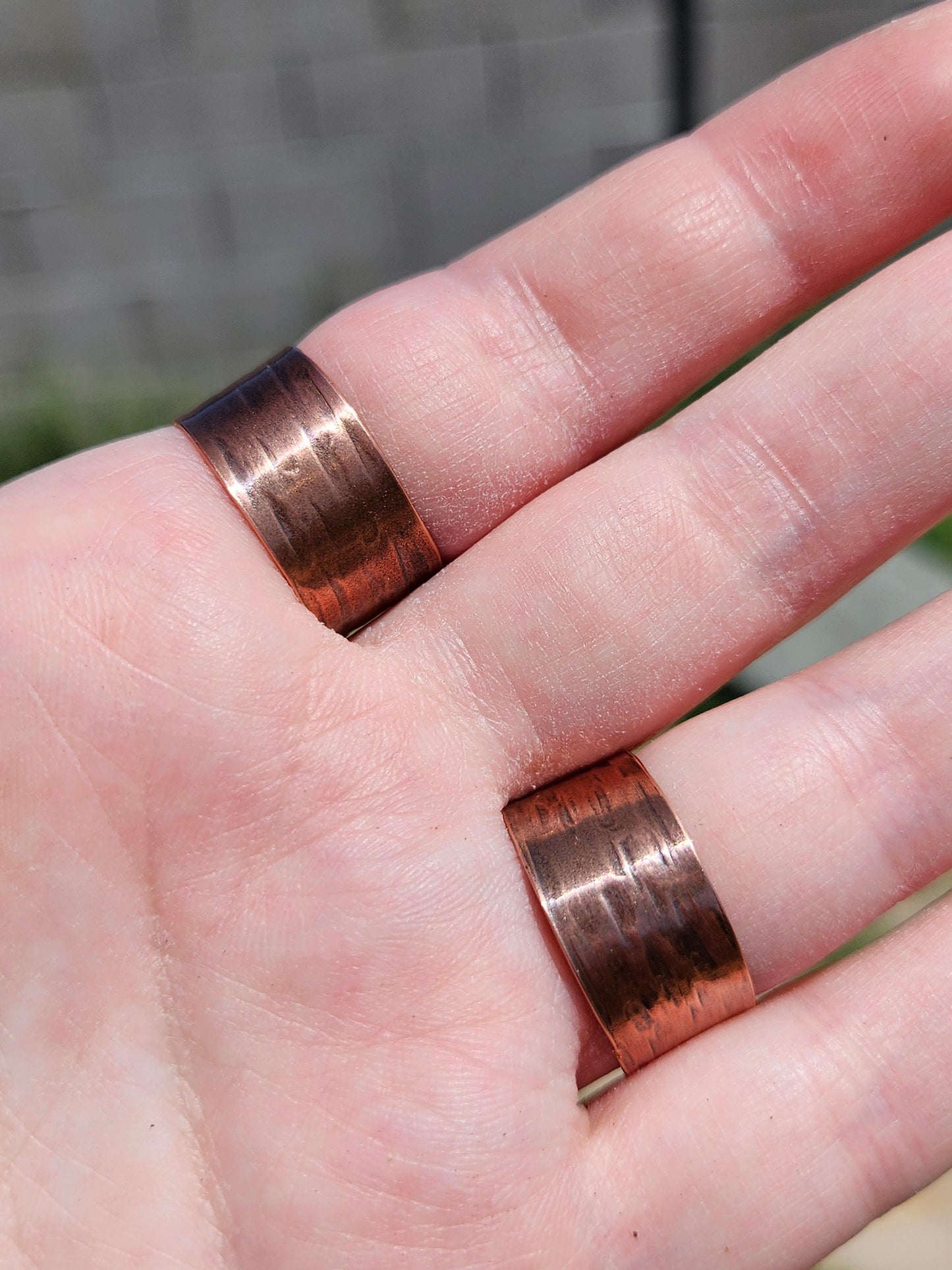 Red Agate Copper Tree Bark Ring/ Adjustable Copper Ring/ Wide Ring Band/ Rustic Copper Jewelry / Elven Soul