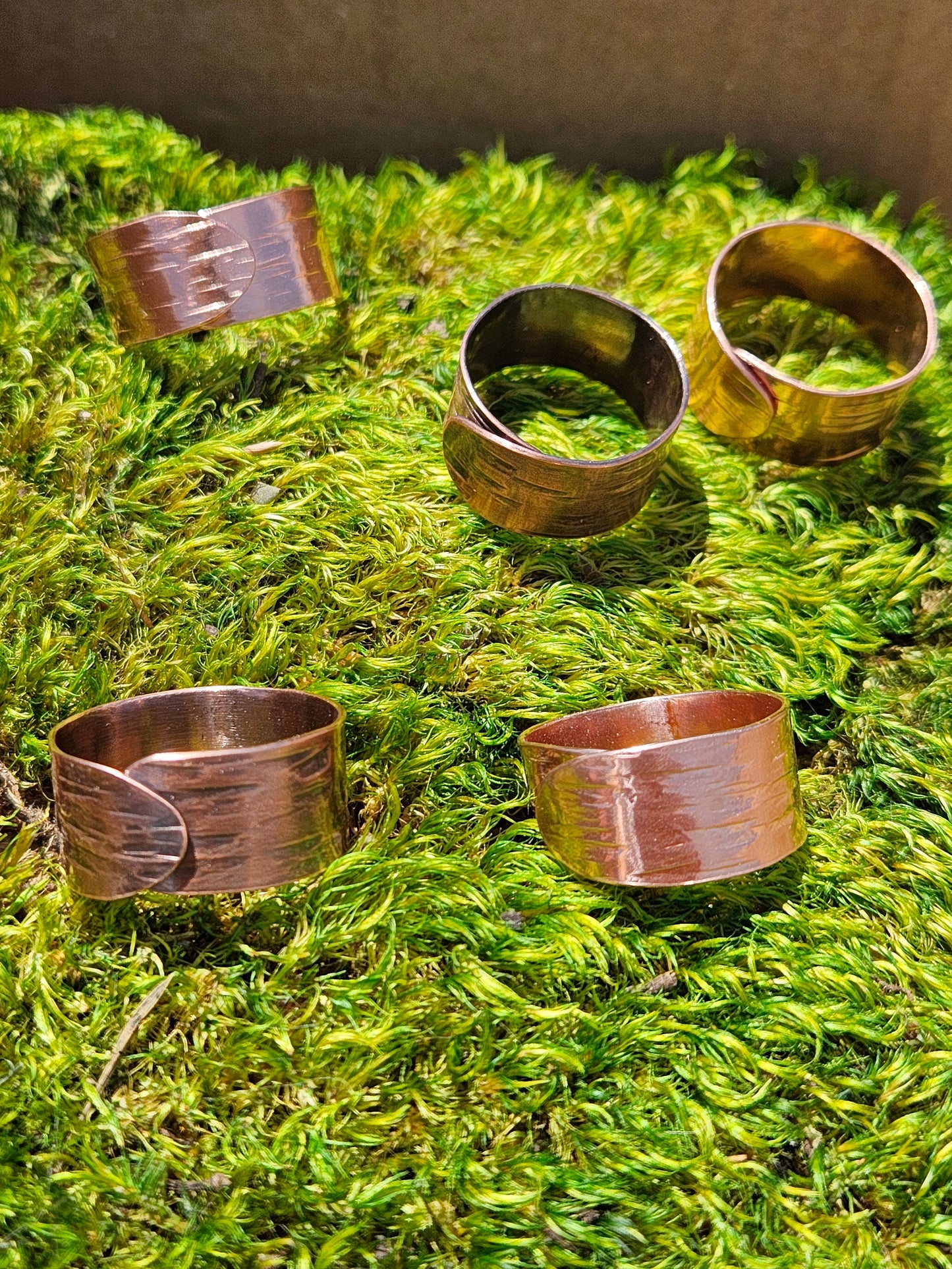 Copper Tree Bark Ring/ Adjustable Copper Ring/ Wide Ring Band/ Rustic Copper Jewelry / Elven Soul