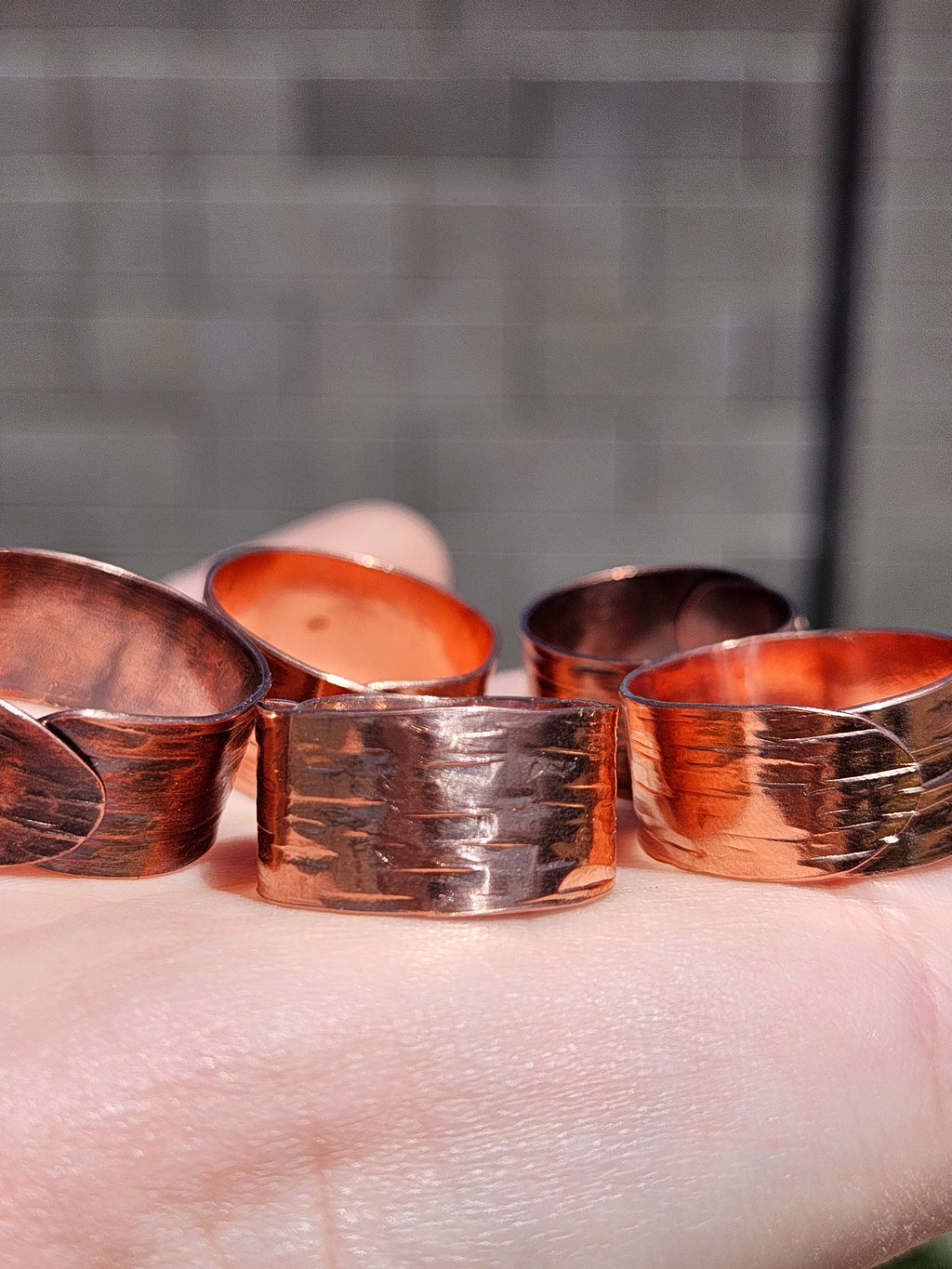 Copper Tree Bark Ring/ Adjustable Copper Ring/ Wide Ring Band/ Rustic Copper Jewelry / Elven Soul
