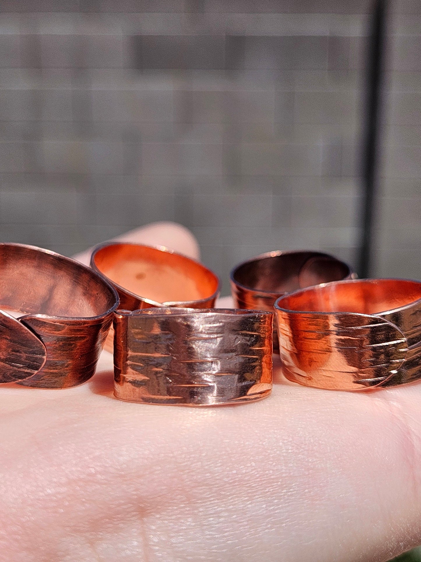 Copper Tree Bark Ring/ Adjustable Copper Ring/ Wide Ring Band/ Rustic Copper Jewelry / Elven Soul