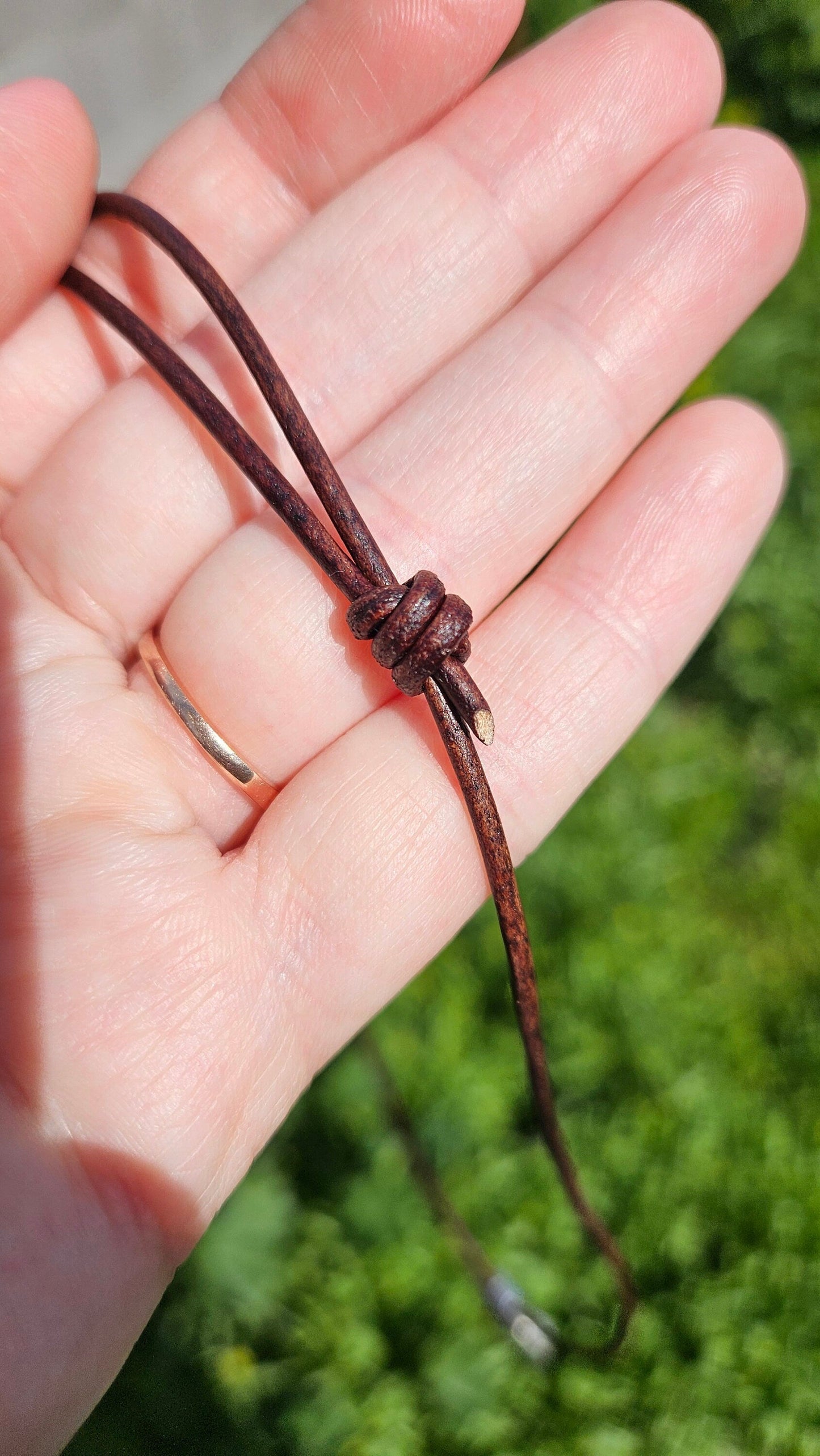 Pewter Mushroom Necklace/ Opal Stone/ Pewter Cast Jewelry/ Mushroom Pendant/ Adjustable Leather Cord/By Elven Soul