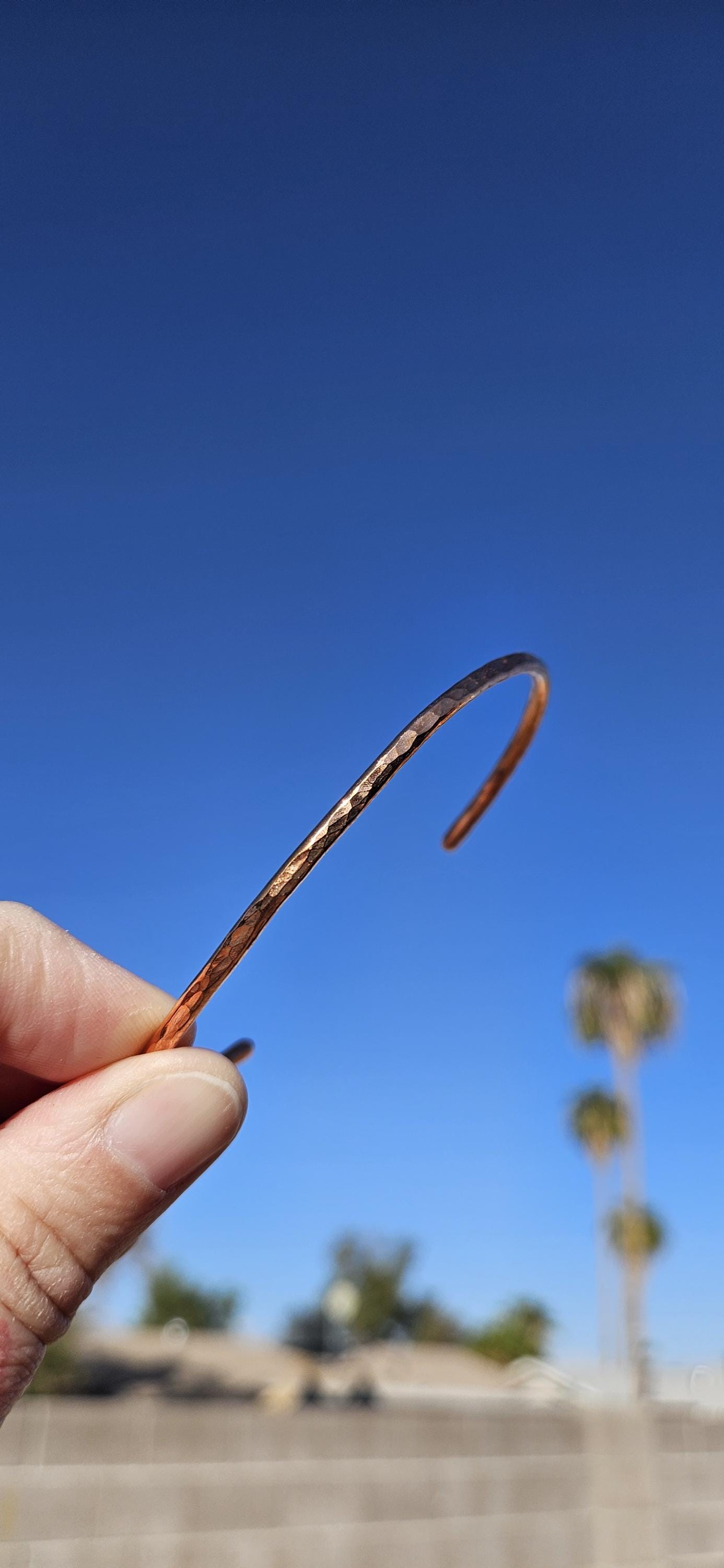 Hammered Copper Cuff Bracelet/ Thin Copper Cuff/ Adjustable Bracelet/ Minimalist Copper Jewelry/ Handmade by Elven Soul