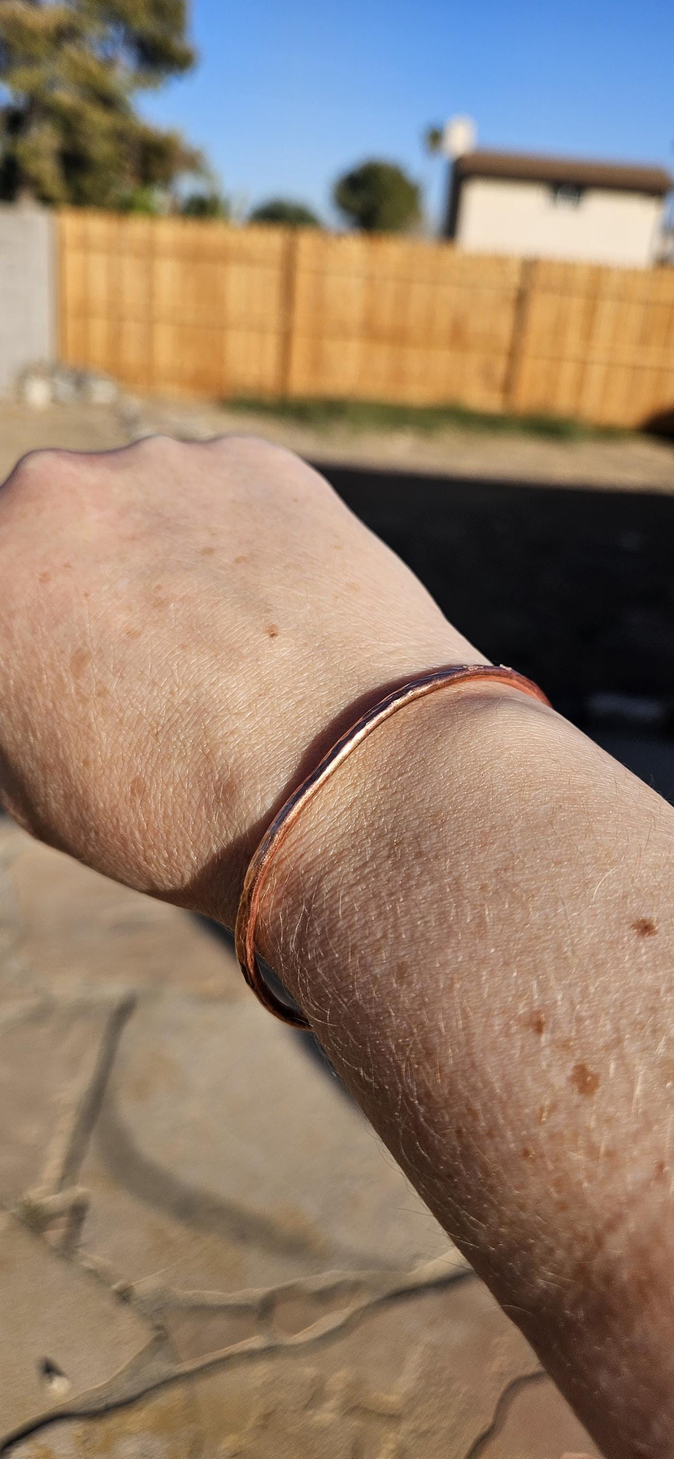 Hammered Copper Cuff Bracelet/ Thin Copper Cuff/ Adjustable Bracelet/ Minimalist Copper Jewelry/ Handmade by Elven Soul