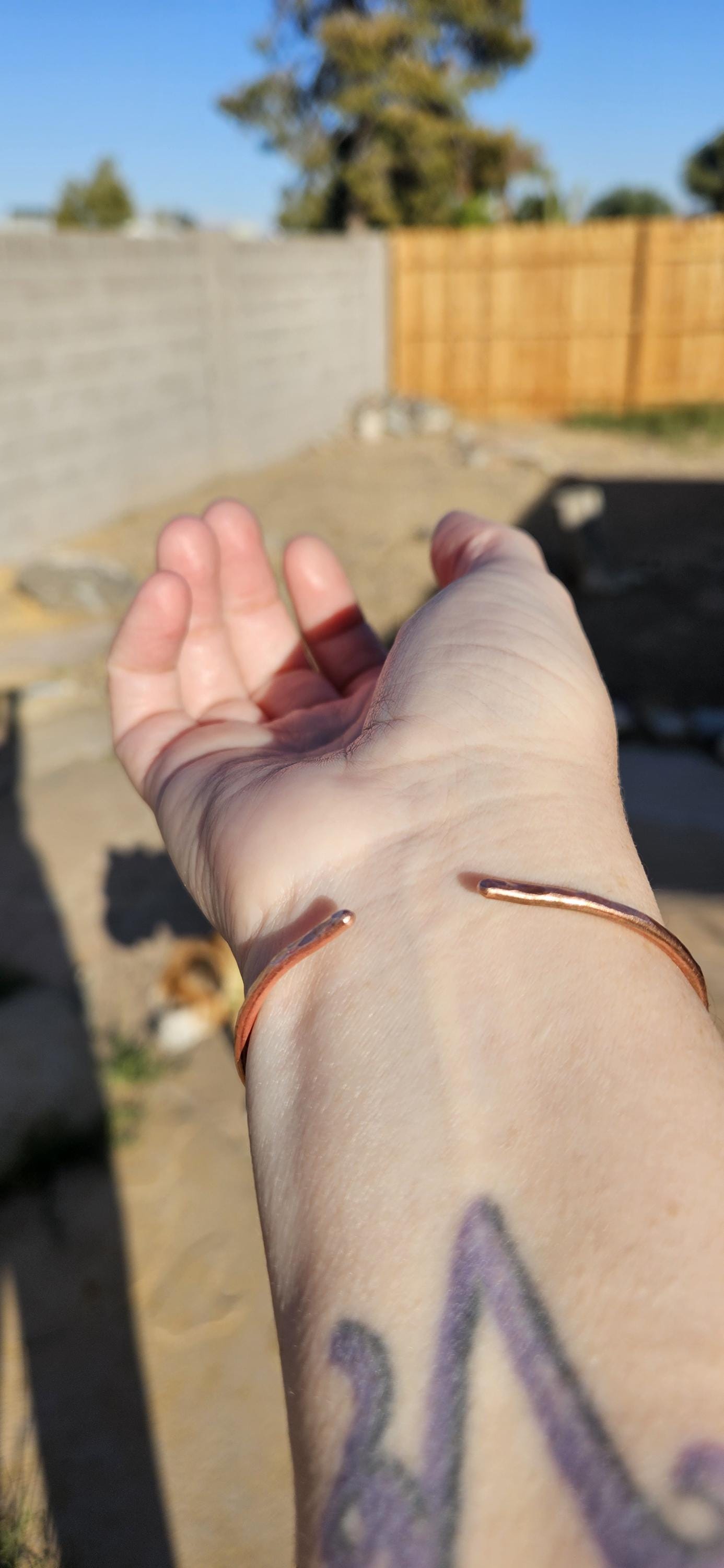 Hammered Copper Cuff Bracelet/ Thin Copper Cuff/ Adjustable Bracelet/ Minimalist Copper Jewelry/ Handmade by Elven Soul