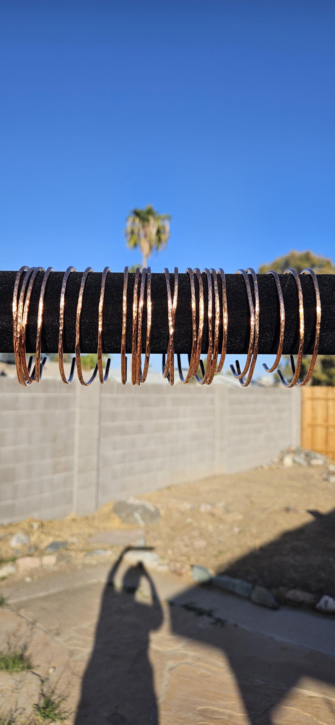 Hammered Copper Cuff Bracelet/ Thin Copper Cuff/ Adjustable Bracelet/ Minimalist Copper Jewelry/ Handmade by Elven Soul