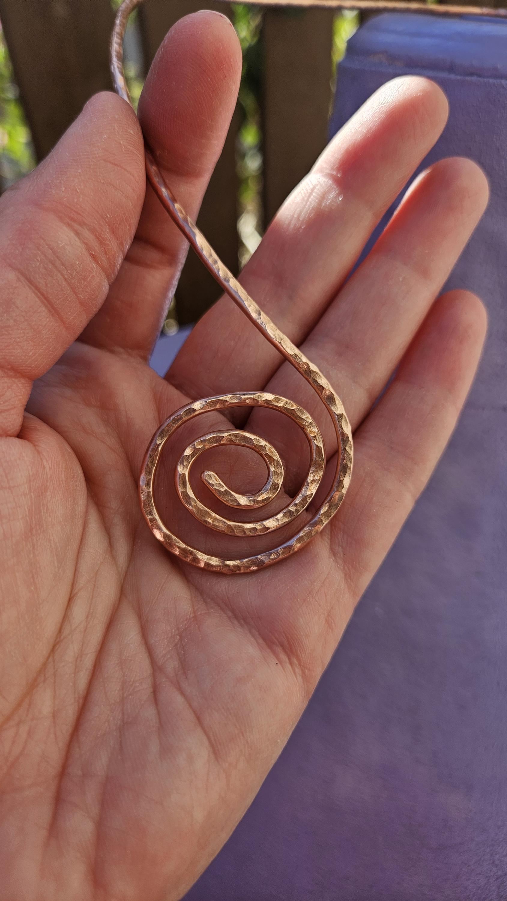 Copper Spiral Torc Necklace/ Hammered Copper Choker/ Viking or Celtic Style Jewelry/ Torque Collar/ By Elven Soul