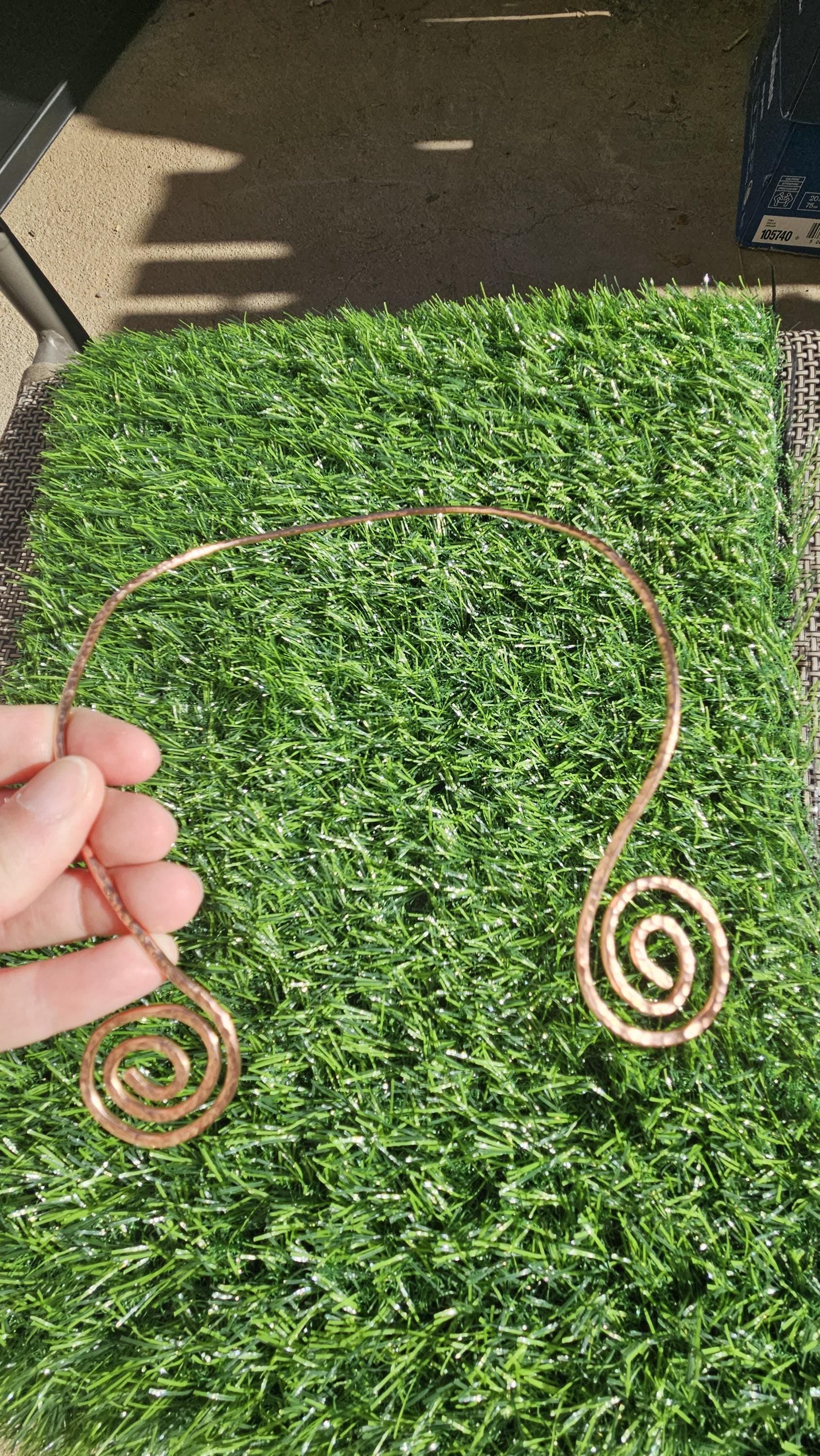 Copper Spiral Torc Necklace/ Hammered Copper Choker/ Viking or Celtic Style Jewelry/ Torque Collar/ By Elven Soul