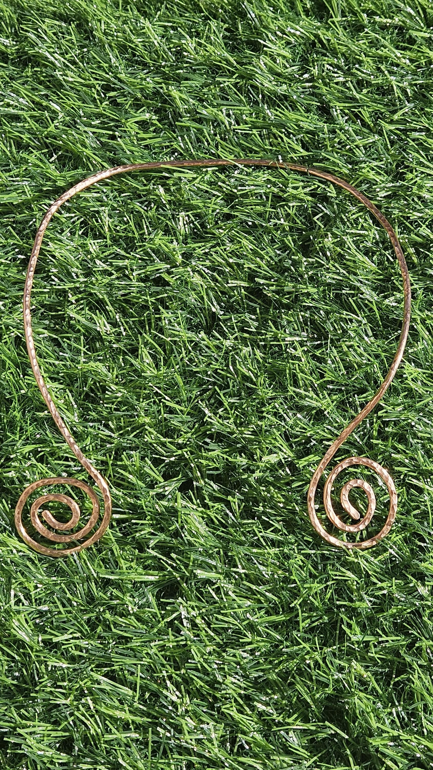 Copper Spiral Torc Necklace/ Hammered Copper Choker/ Viking or Celtic Style Jewelry/ Torque Collar/ By Elven Soul