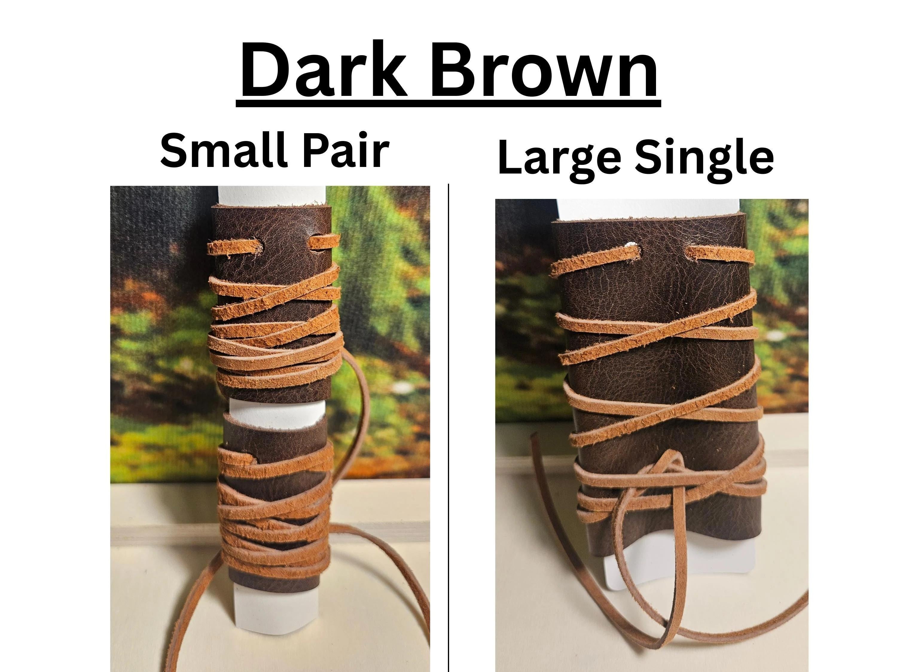 Leather Hair Wraps/ Leather and Suede Ponytail Holders/ Small Pair or Single Large/ Hair Cuffs/ Biker/ Renaissance/ Choose Color/ Elven Soul