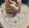 Sterling Silver Spiral Hoop Earrings | Small Delicate Threaders | Hammered Swirl | Minimalist | Handmade Jewelry by Elven Soul
