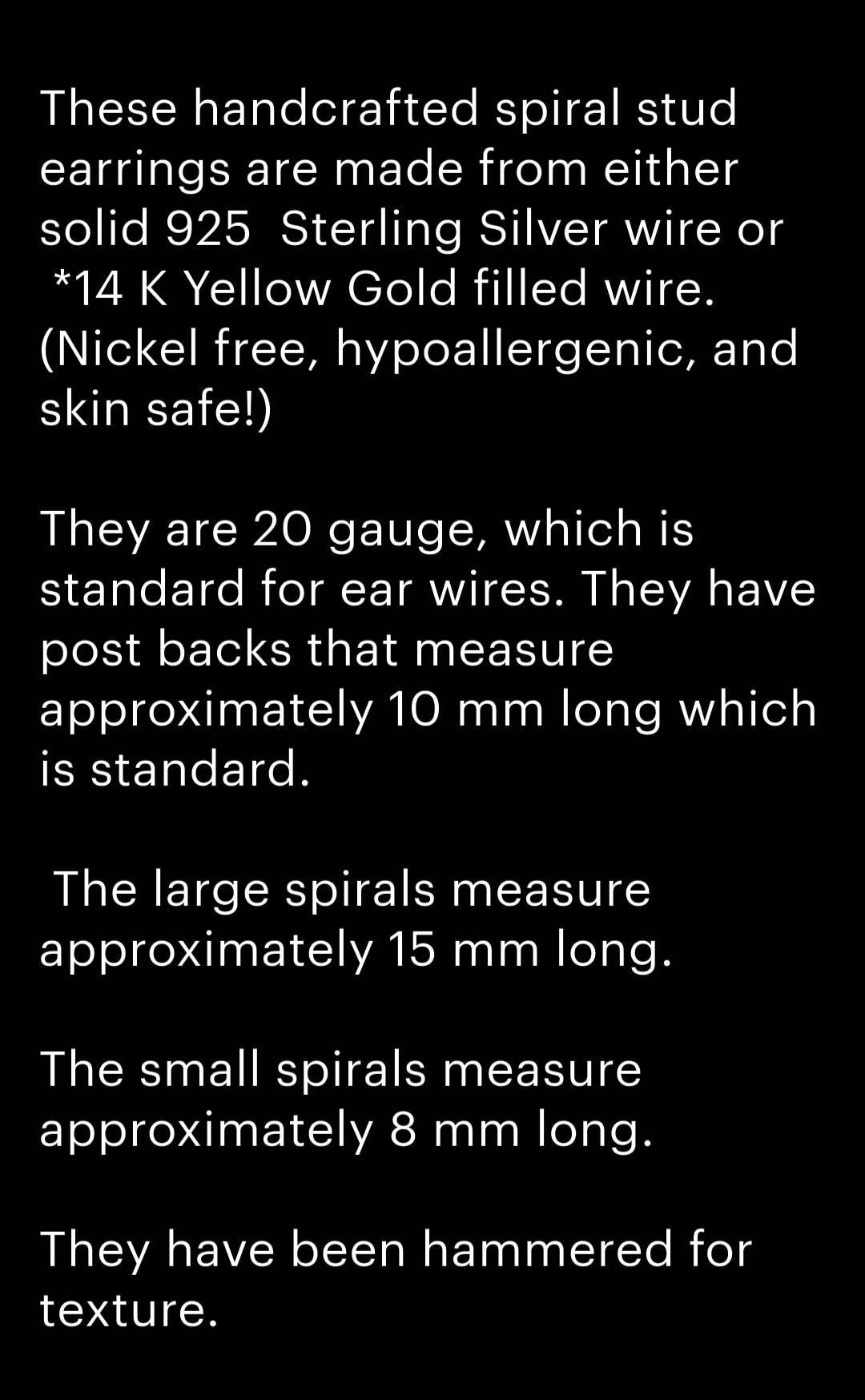 Sacred Spiral Stud Earrings Sterling Silver or 14 K Yellow Gold Filled | Delicate Minimalist | Hammered Celtic Swirl | Handmade Jewelry