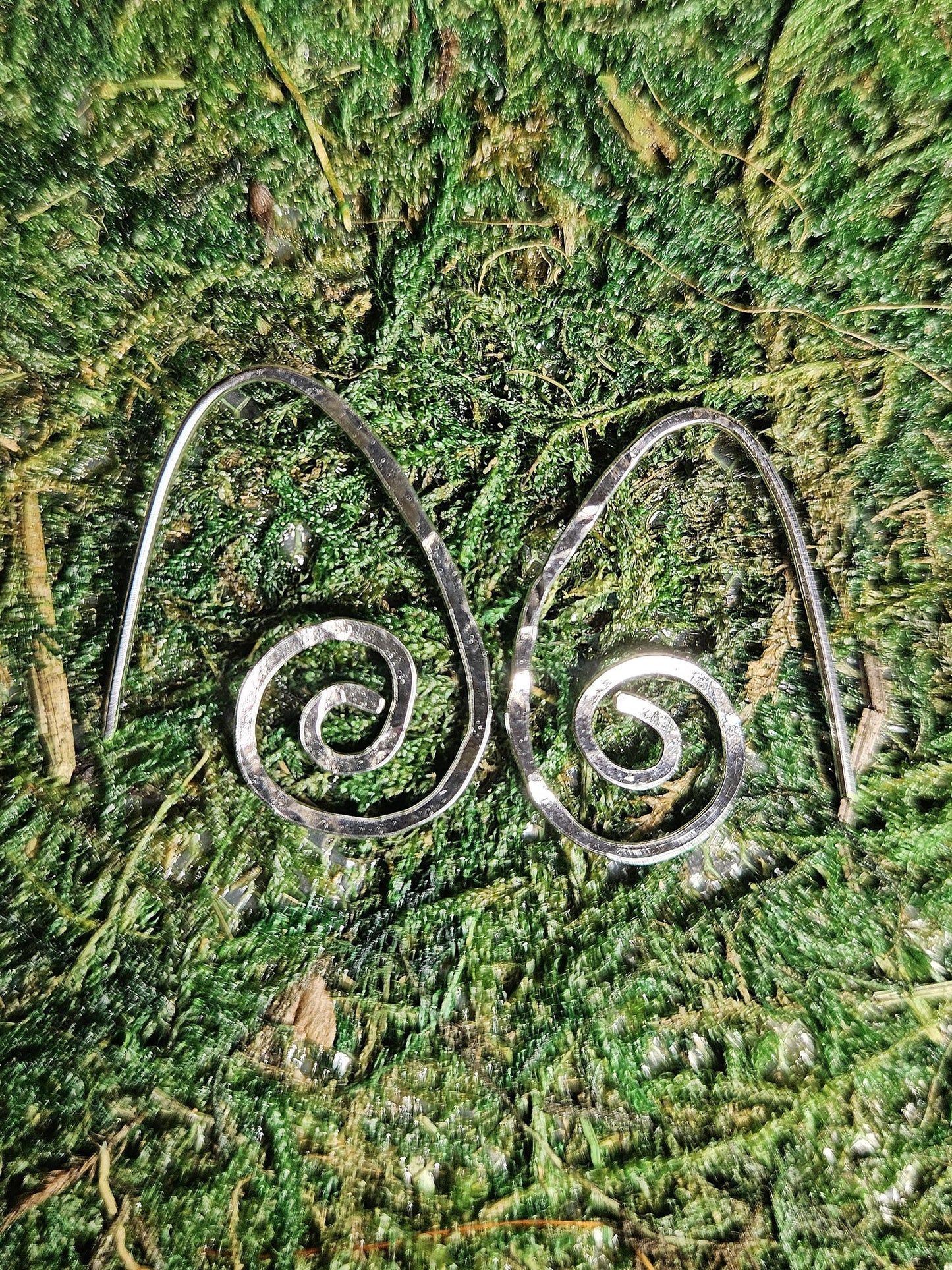 Sterling Silver Spiral Teardrop Hoop Earrings | Small Delicate Threaders | Hammered Swirl | Minimalist | Handmade Jewelry by Elven Soul