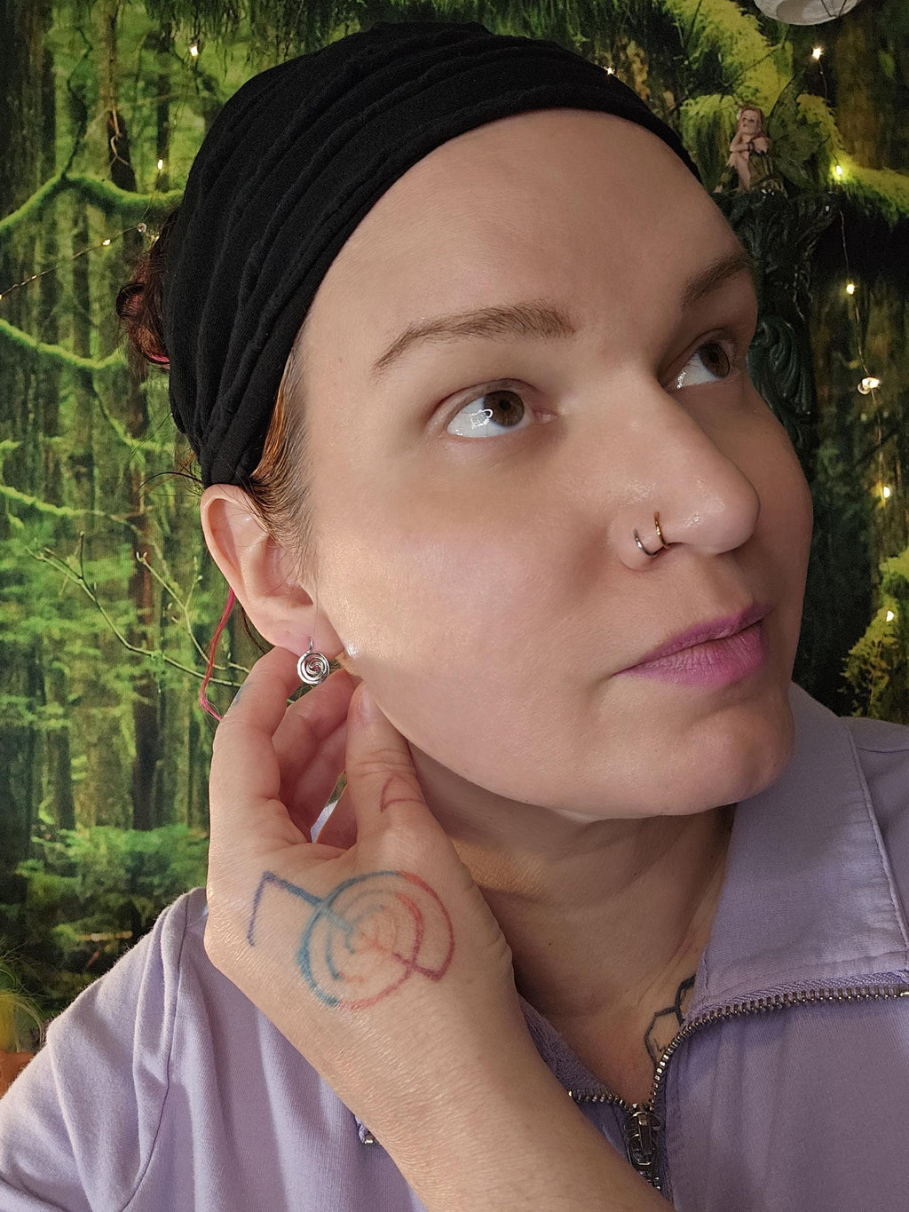 Sacred Spiral Stud Earrings Sterling Silver or 14 K Yellow Gold Filled | Delicate Minimalist | Hammered Celtic Swirl | Handmade Jewelry