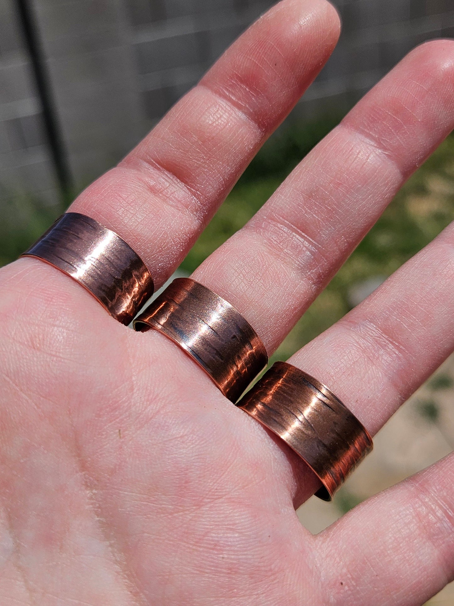 Black Agate Copper Tree Bark Ring/ Adjustable Copper Ring/ Wide Ring Band/ Rustic Copper Jewelry / Elven Soul