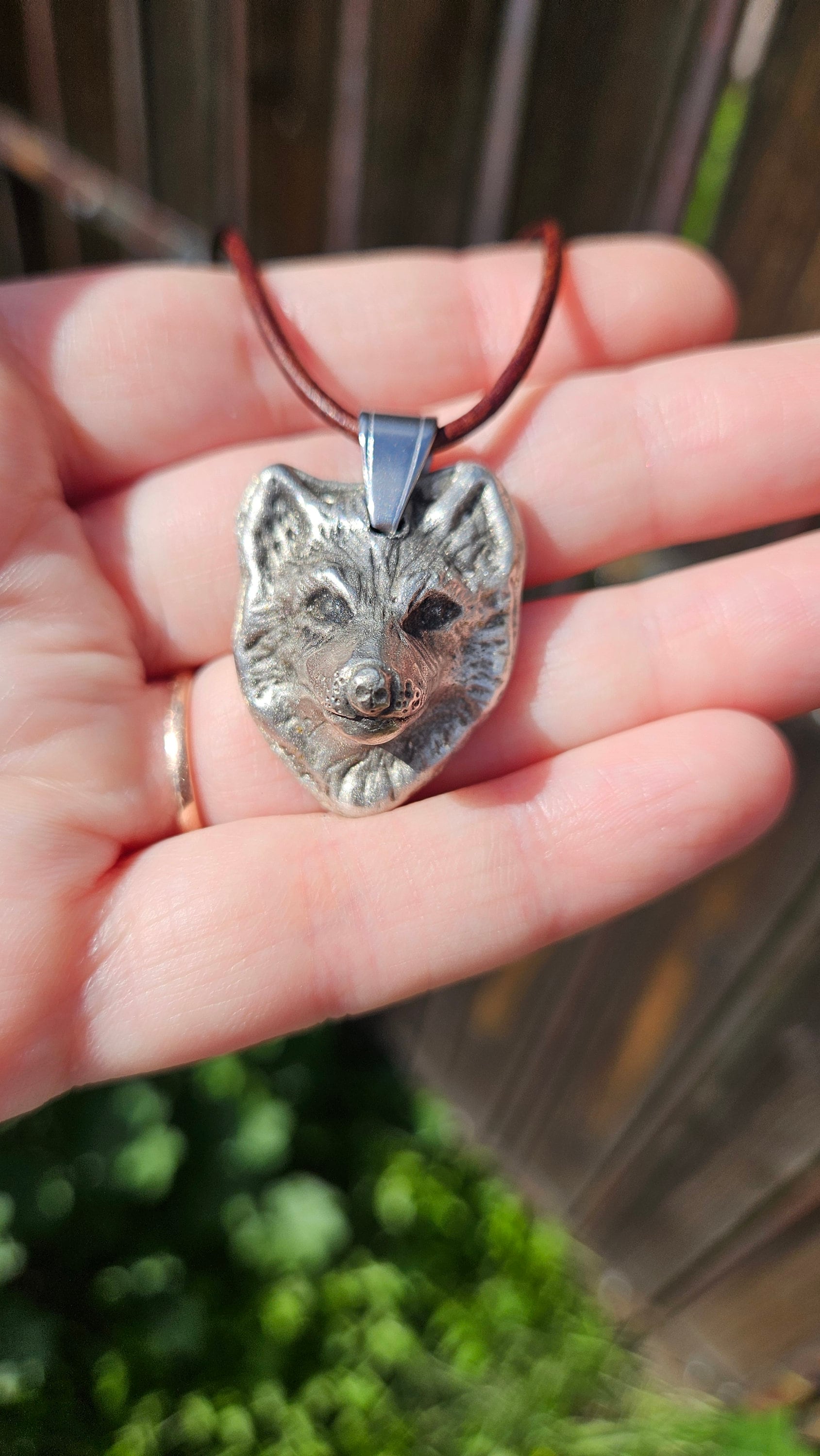 Pewter Wolf Necklace/ Wolf Pendant/ Pewter Cast Jewelry/ Stainless Steel Chain or Adjustable Leather Cord/Handmade By Elven Soul